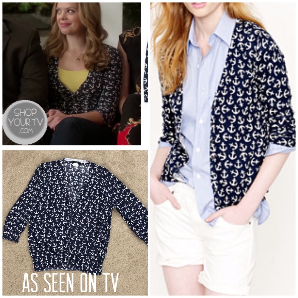 J. Crew Anchors Aweigh cotton crepe cardigan